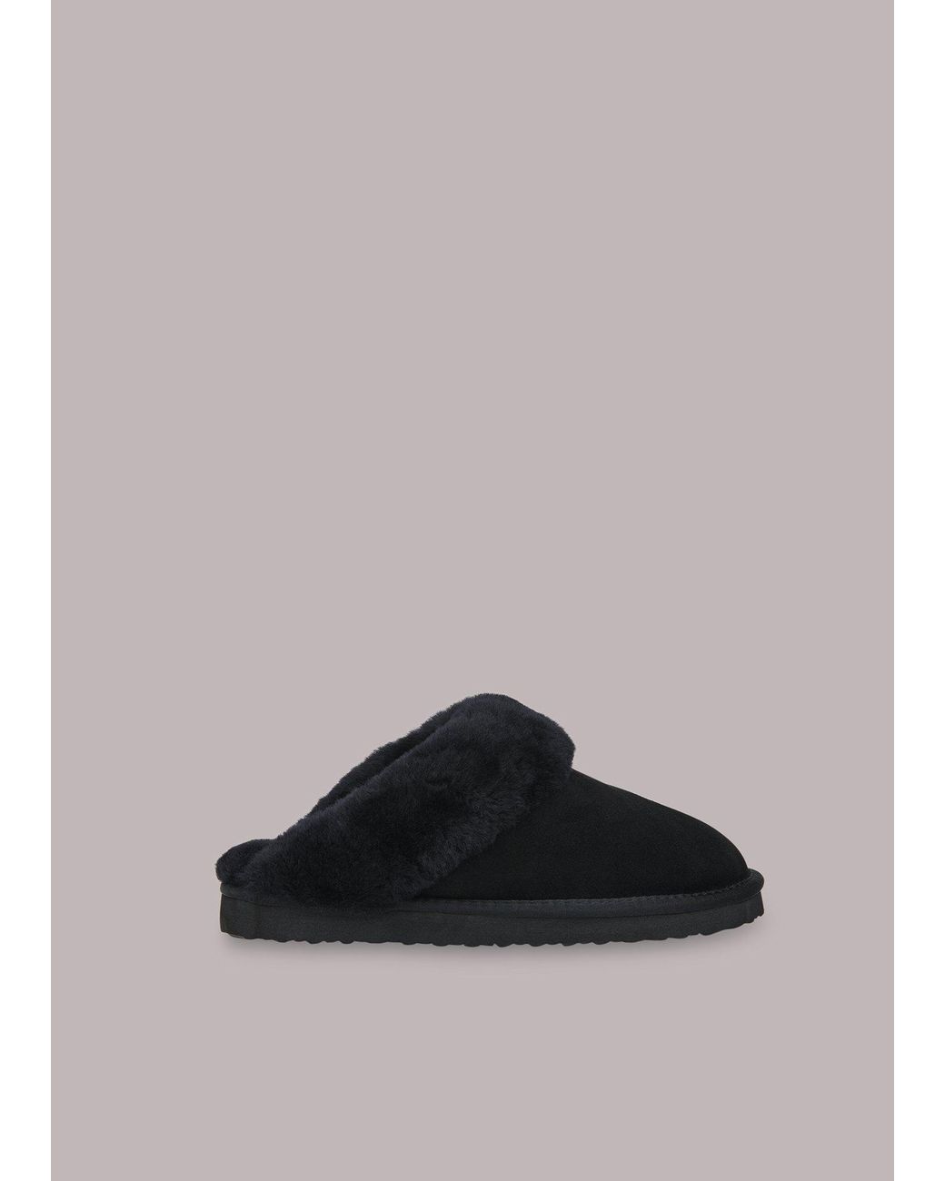 Whistles Black Emilia Cuff Slipper