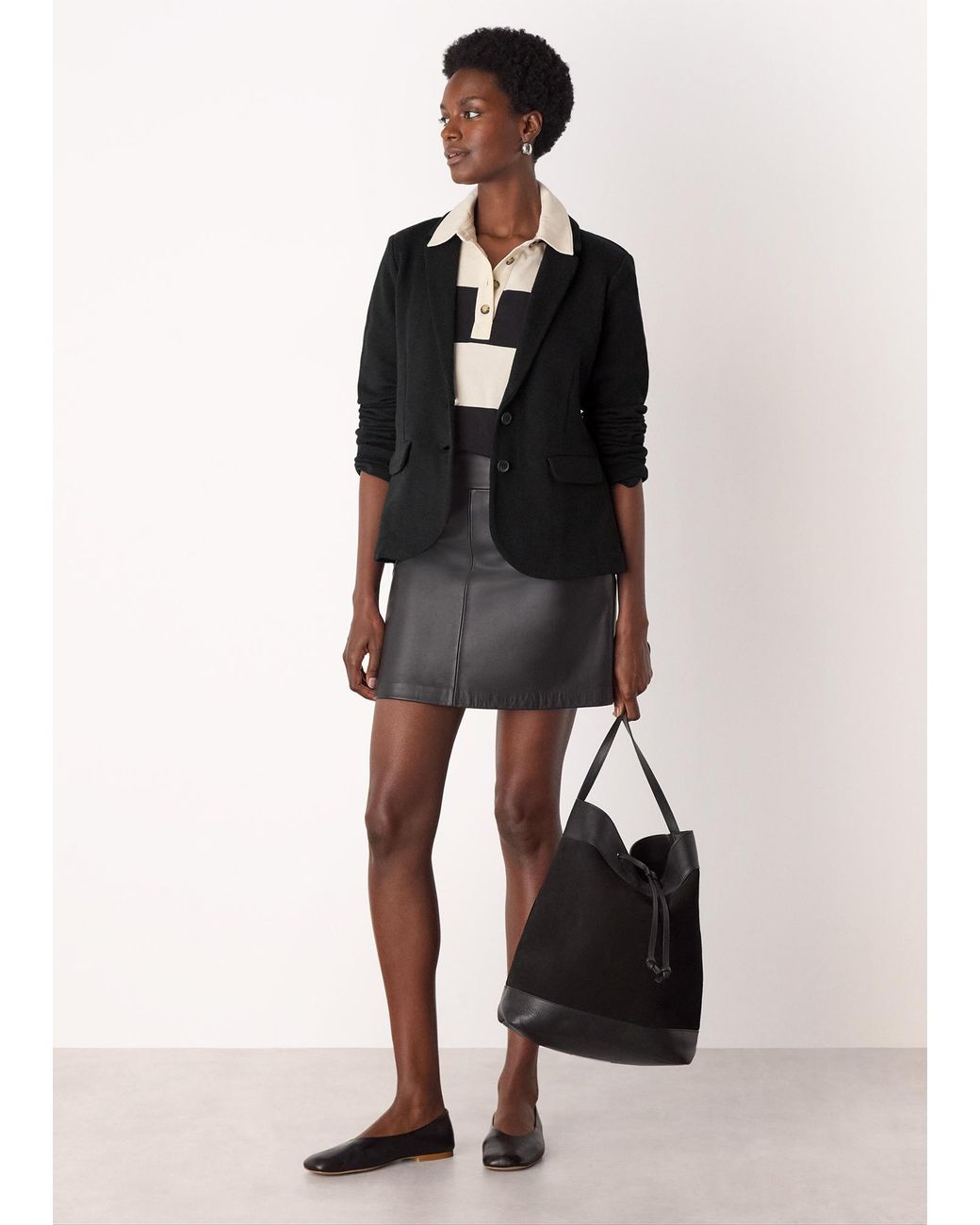 Whistles Black Slim Jersey Jacket
