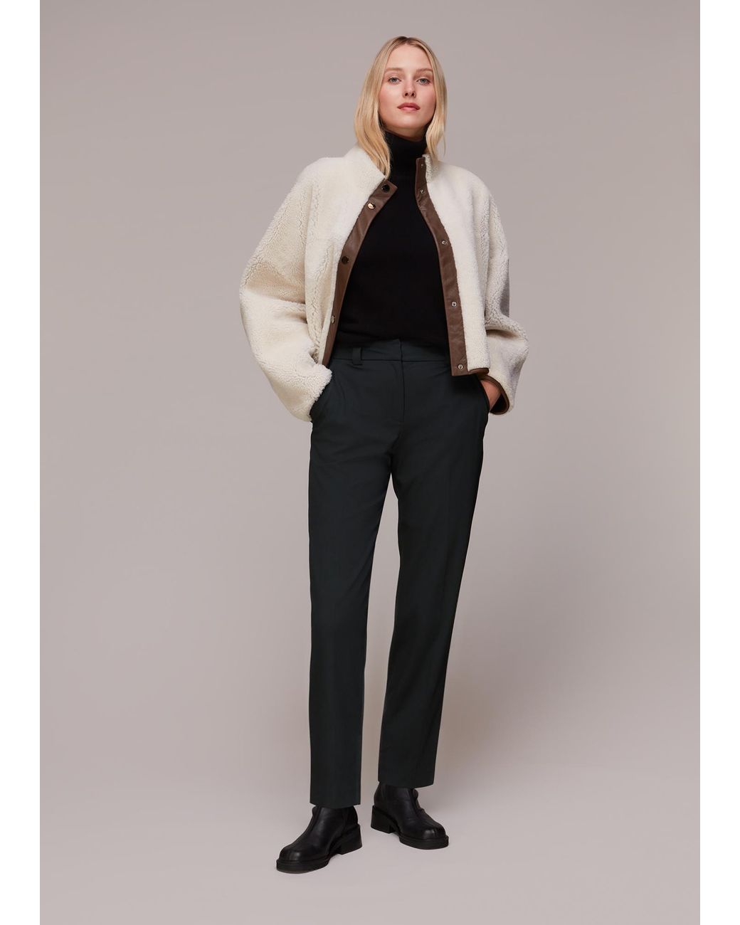 Whistles Black Lucie Cigarette Trouser
