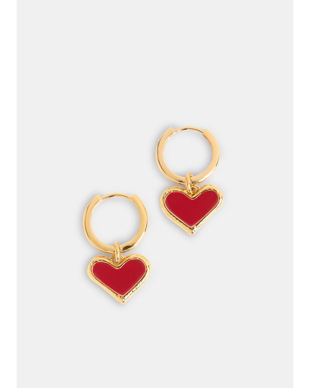 Whistles Purple Enamel Heart Huggie Earring