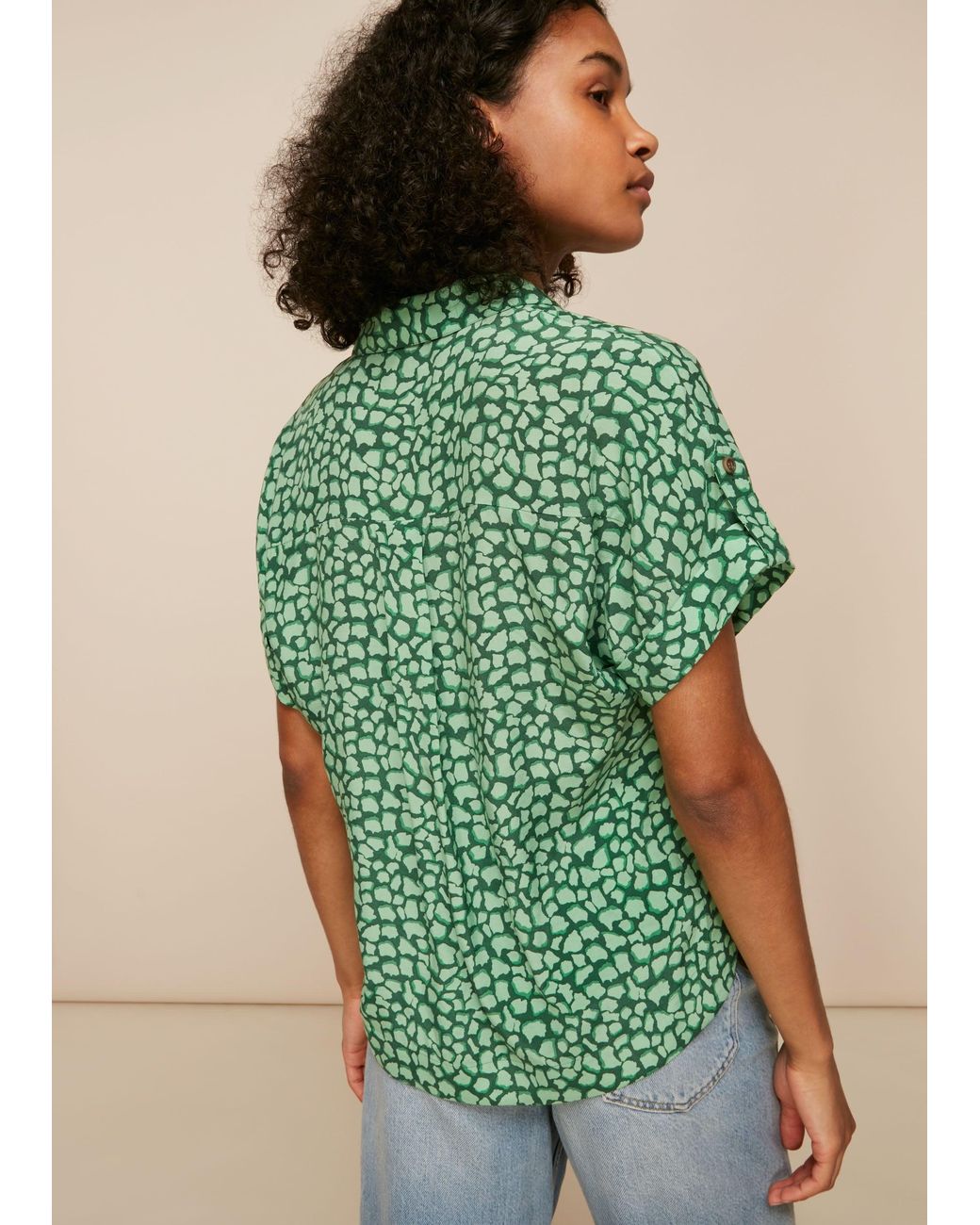 Whistles Green Giraffe Animal Pocket Shirt