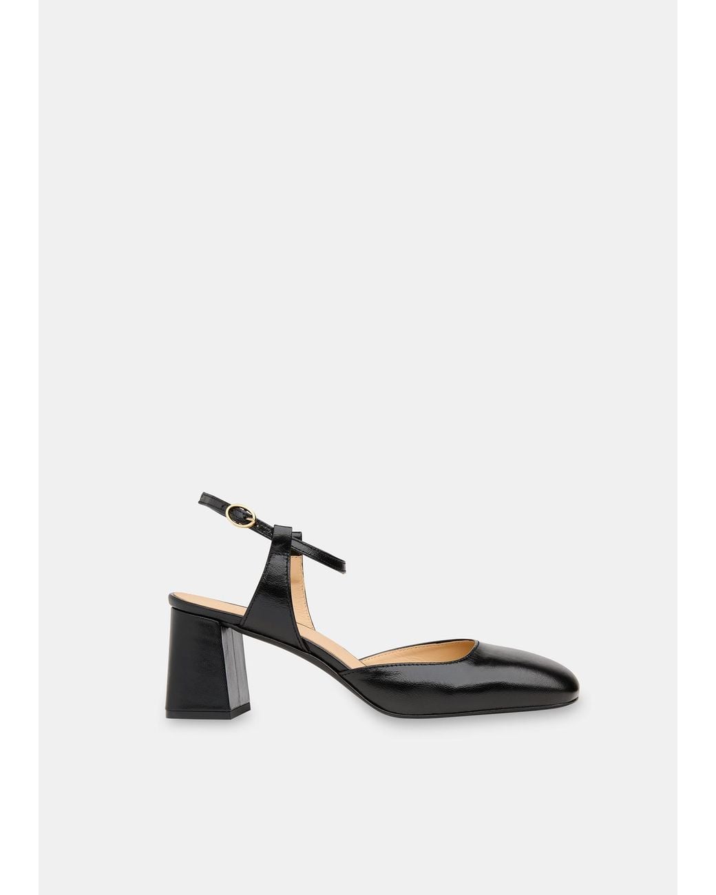 Whistles Black Matilda Block Heel Shoe