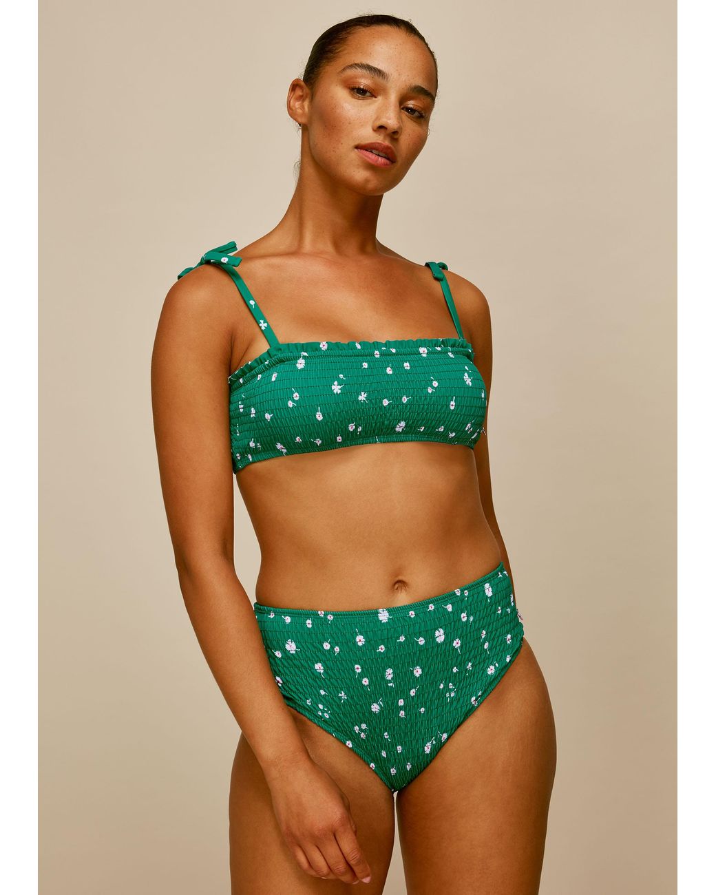 Whistles Green Primula Print Bikini Bottom