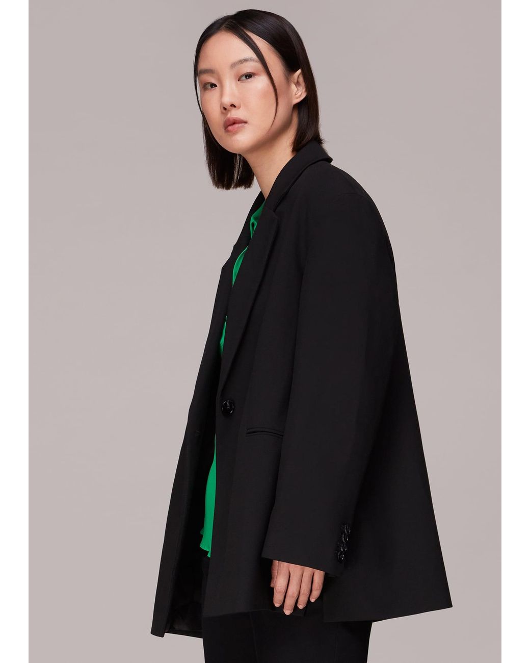 Whistles Gray Carla Oversized Blazer