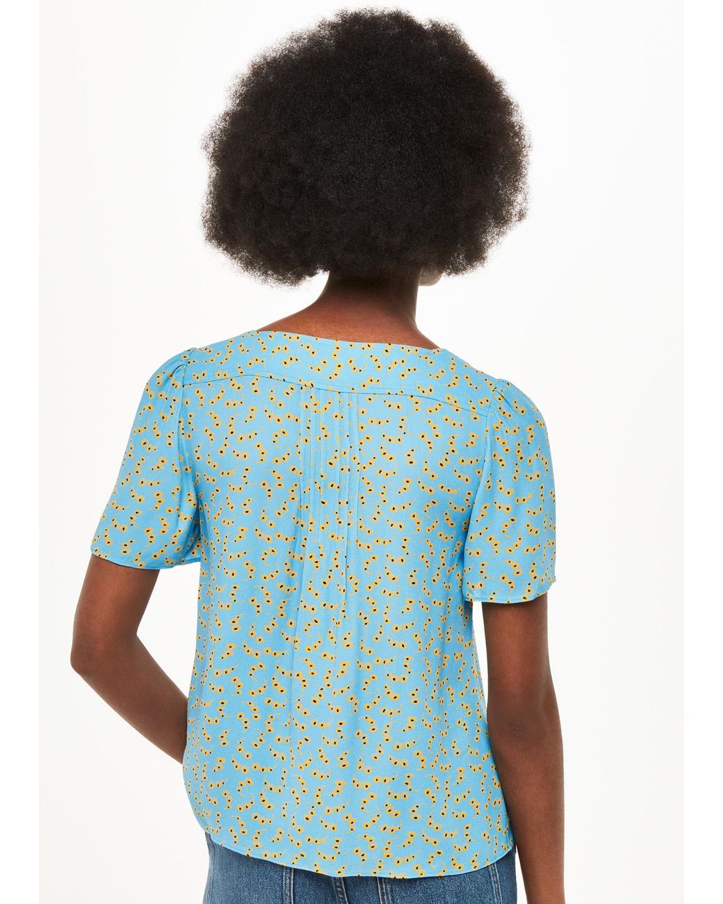 Whistles Blue Floral Crescent Top