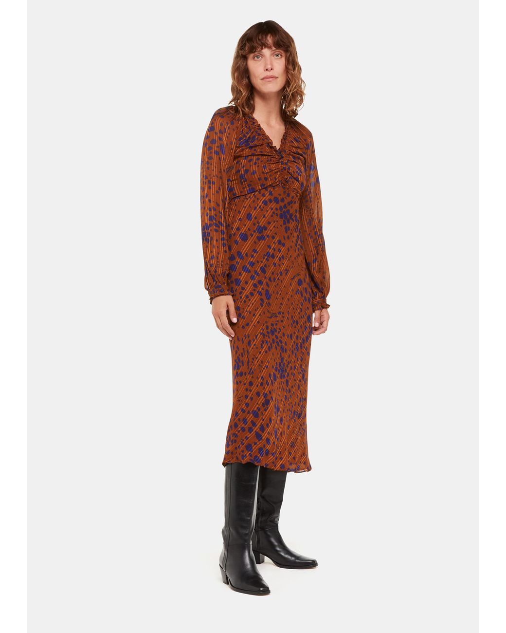 Whistles Red Spotted Dalmatian Midi Dress