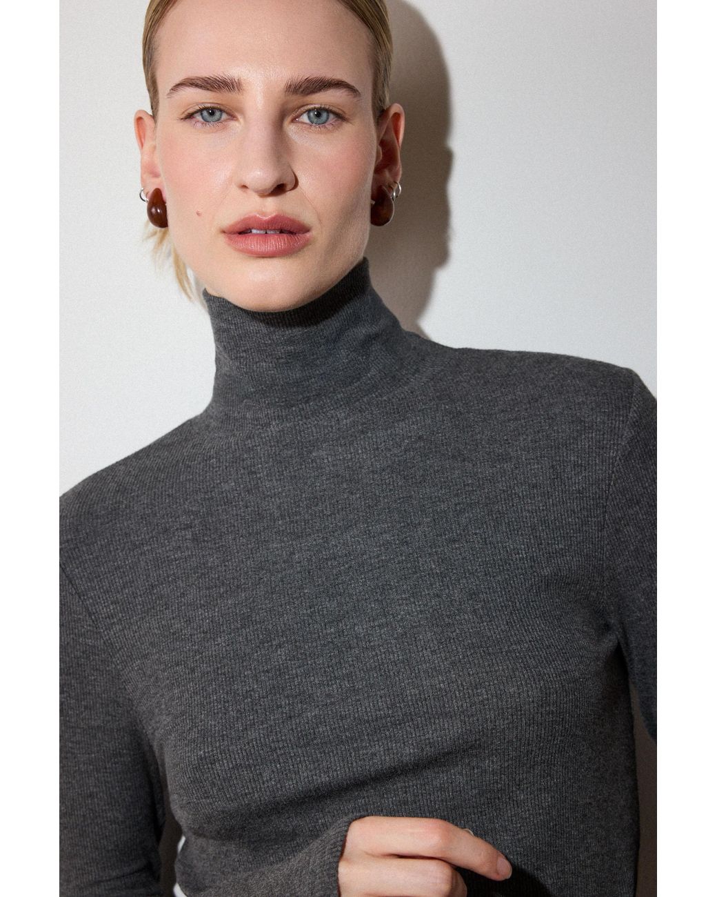 Whistles Gray Essential Ribbed Polo