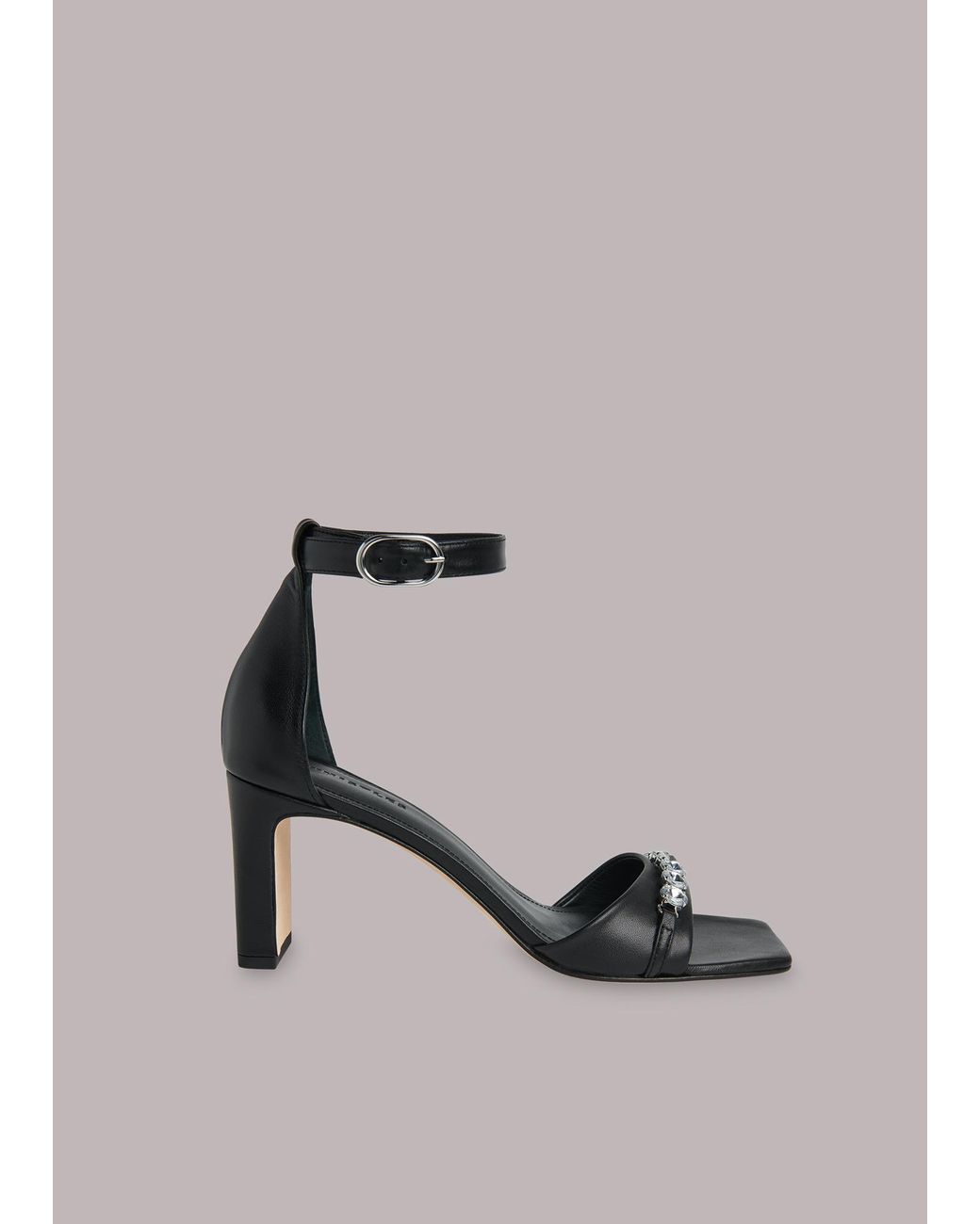 Whistles Black Alsie Jewelled Evening Heel