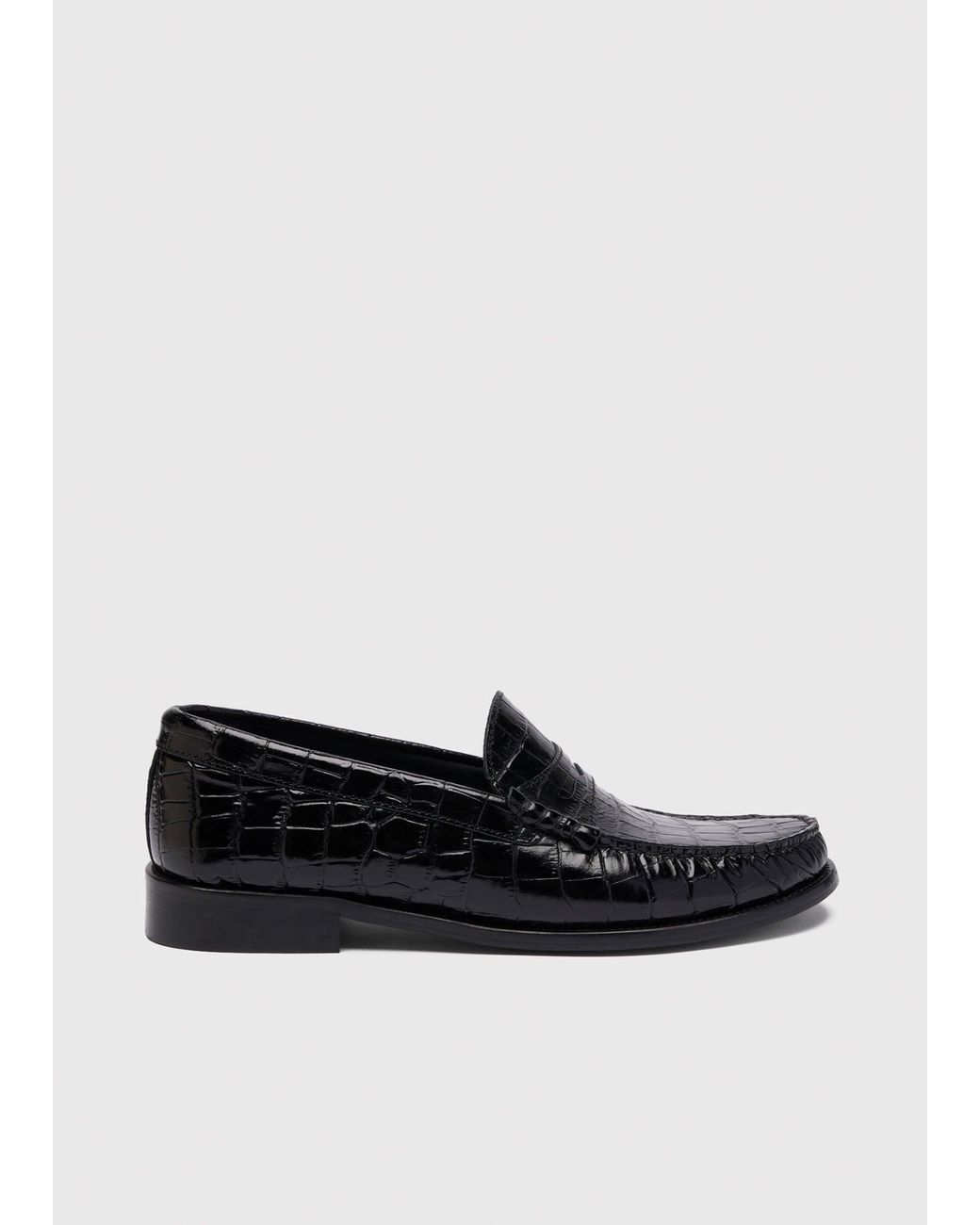 Whistles Black Manny Croc Loafer