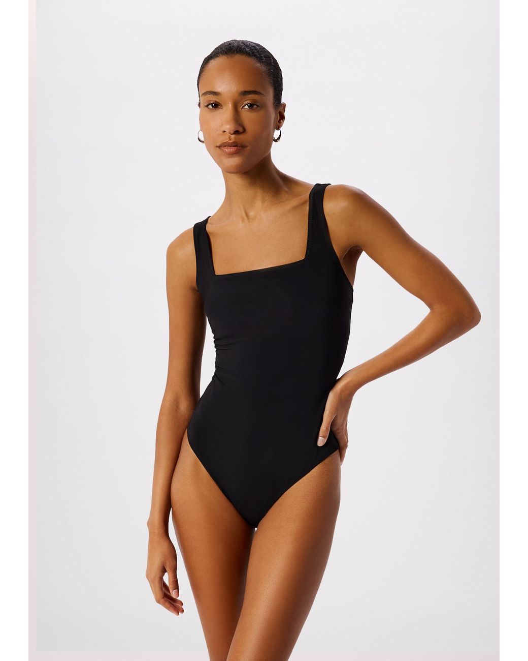 Whistles Blue Marcia Square Neck Swimsuit