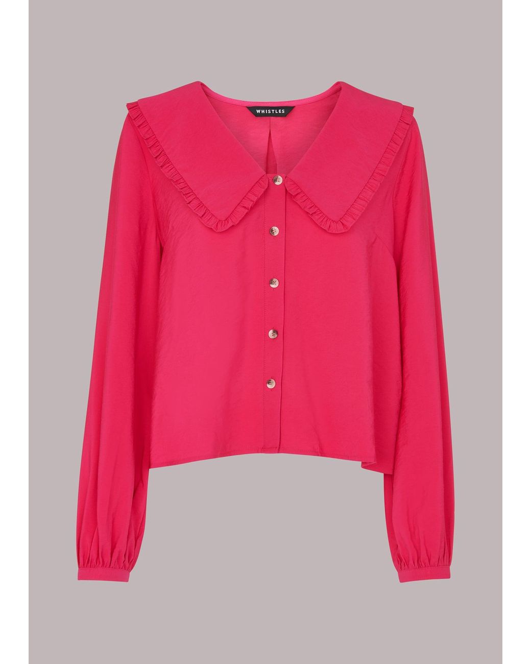 Whistles Pink Oversized Collar Top