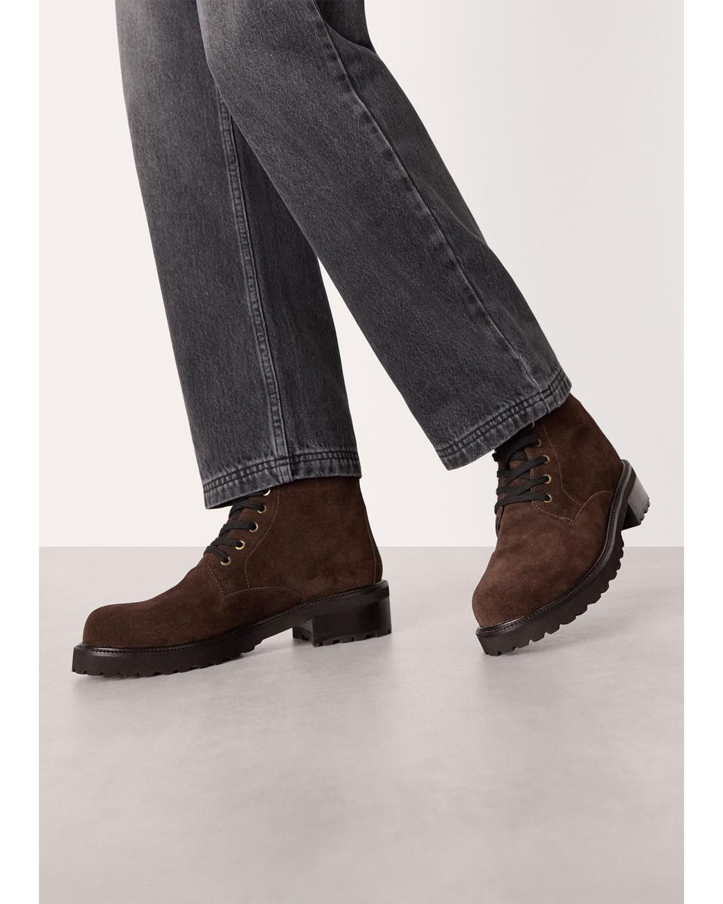 Whistles Brown Suede Lace Up Boot
