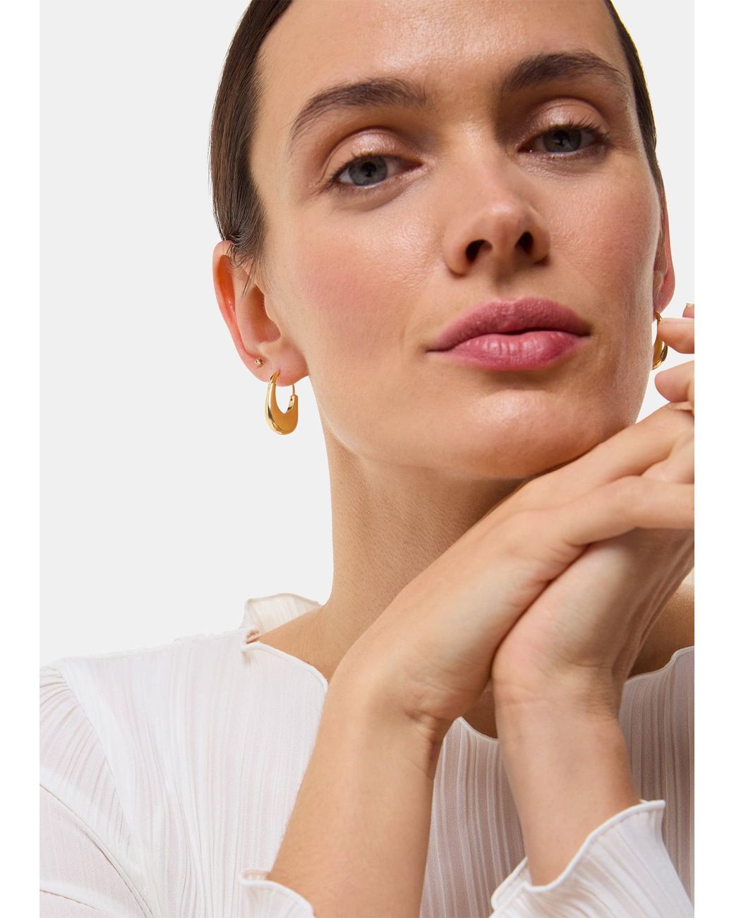 Whistles Brown Oval Hoop Earring