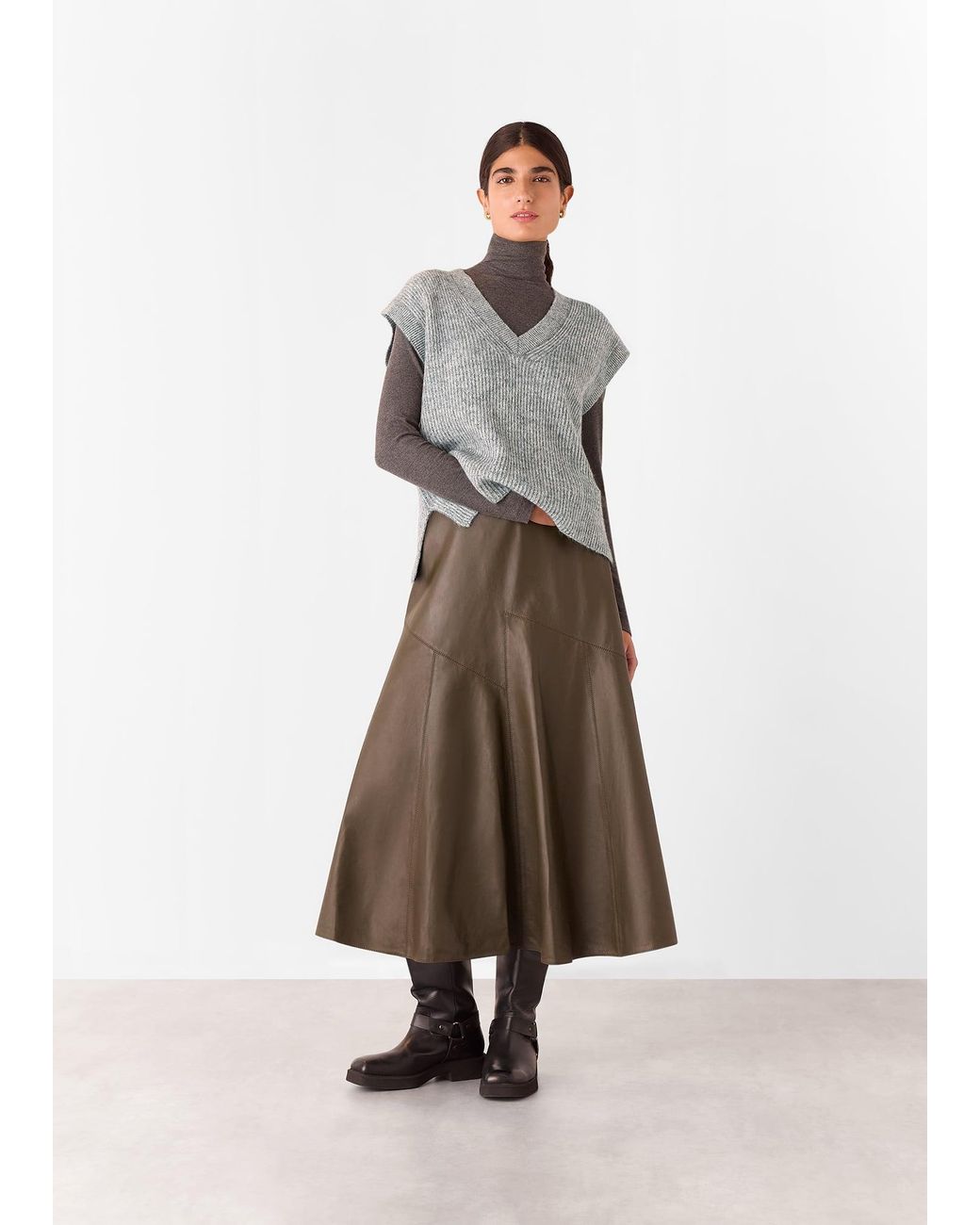 Whistles Gray Elsa Ribbed Tank