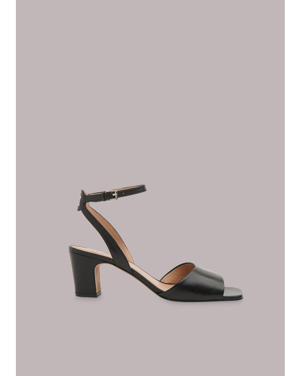 Whistles Black Emerson Block Heel Sandal