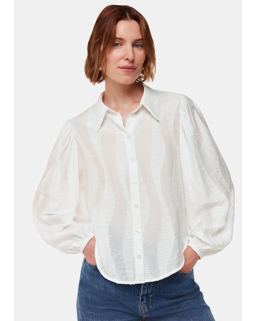 Whistles White Hannah Textured Shirt