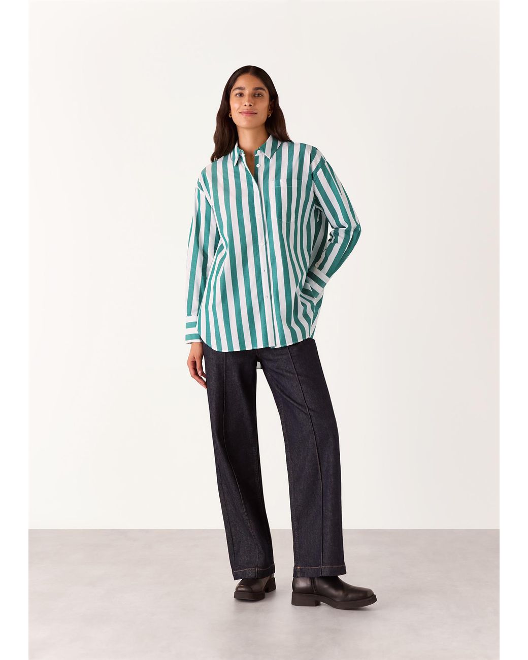 Whistles Blue Stripe Oversized Shirt