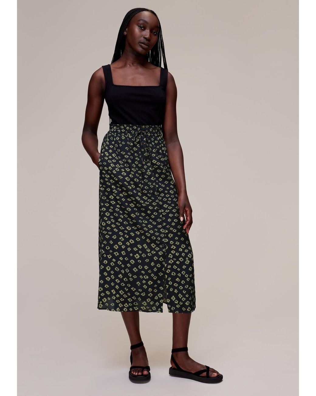 Whistles Multicolor Abstract Gem Print Skirt