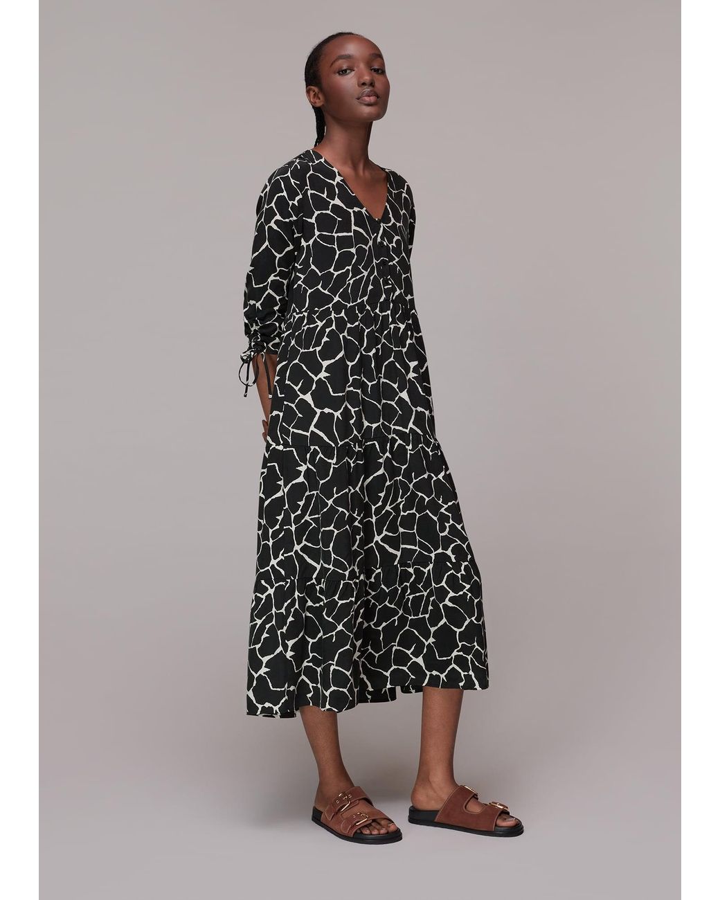 Whistles Multicolor Layla Giraffe Trapeze Dress