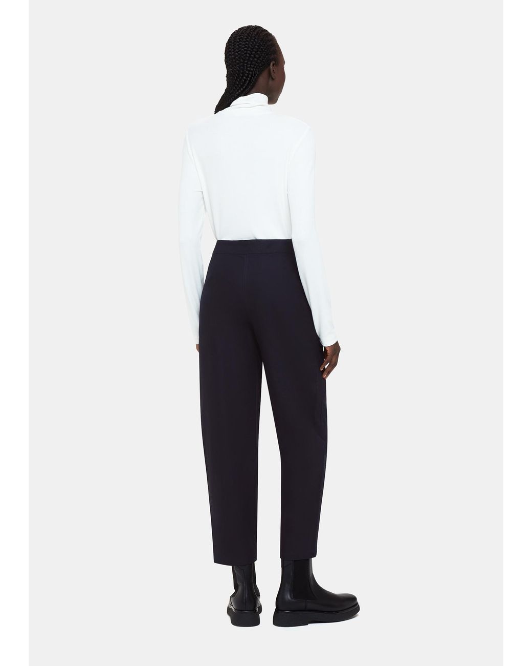 Whistles White Carla Barrel Cotton Trouser