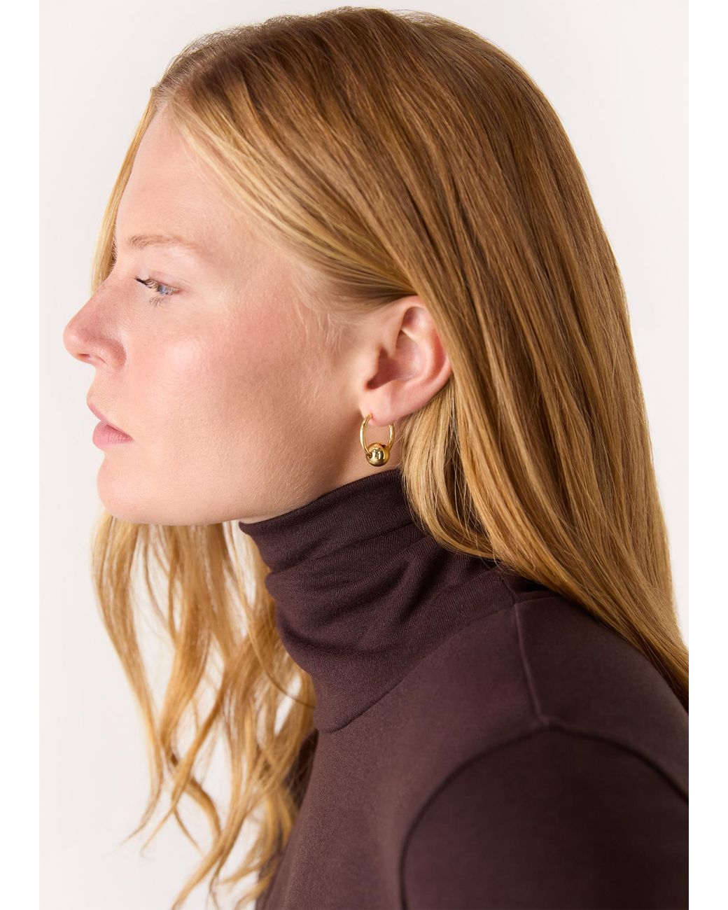 Whistles Metallic Sphere Hoop Earring