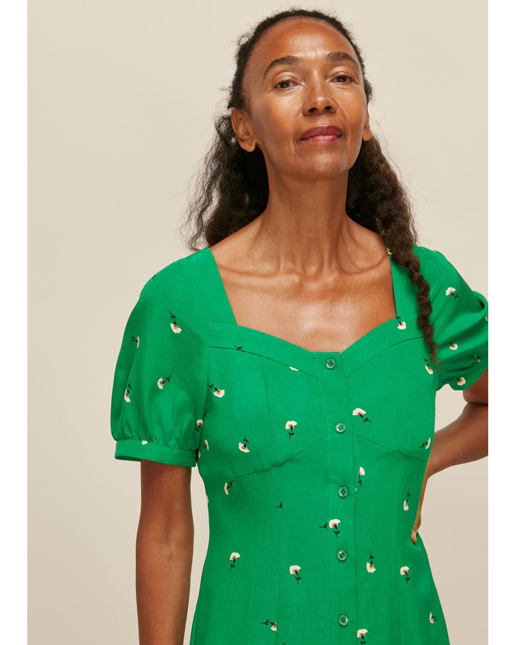 Whistles Romantic Floral Silk Dress in 