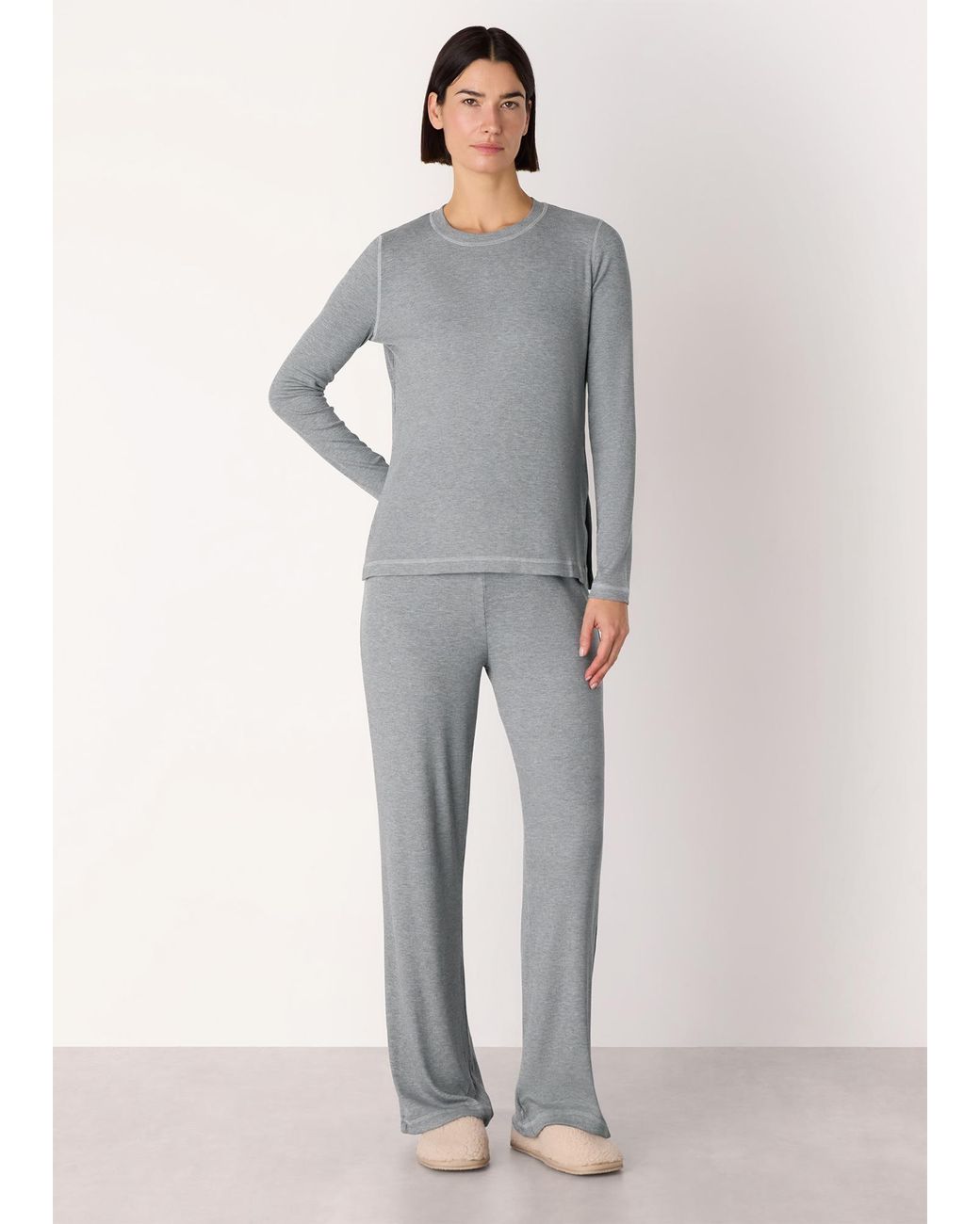 Whistles Gray Rib Jersey Pyjama Bottom