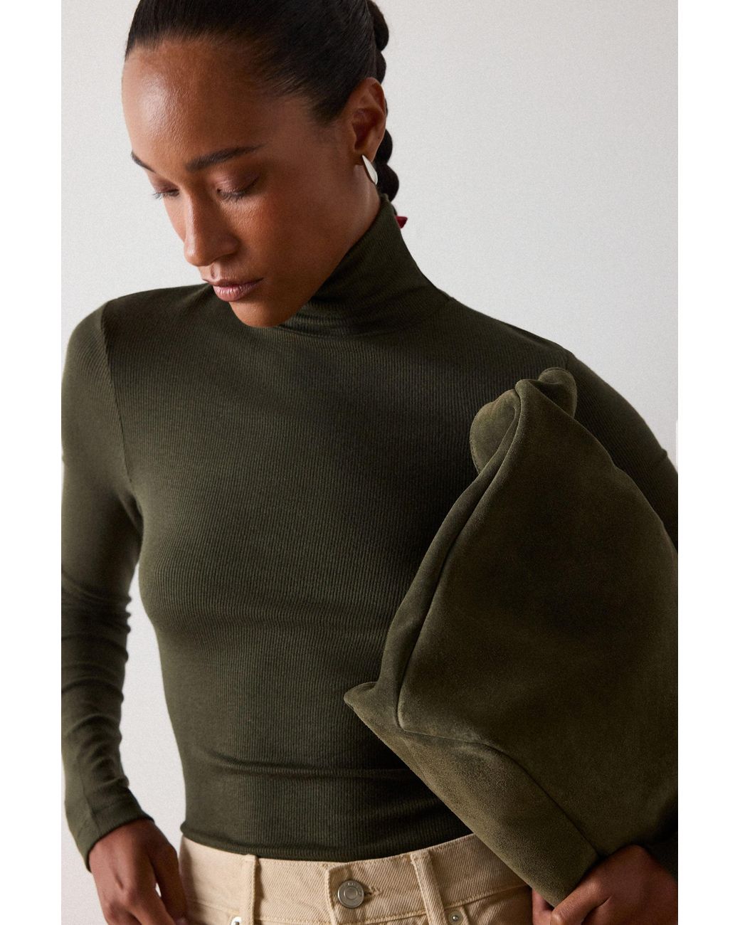 Whistles Green Essential Ribbed Polo