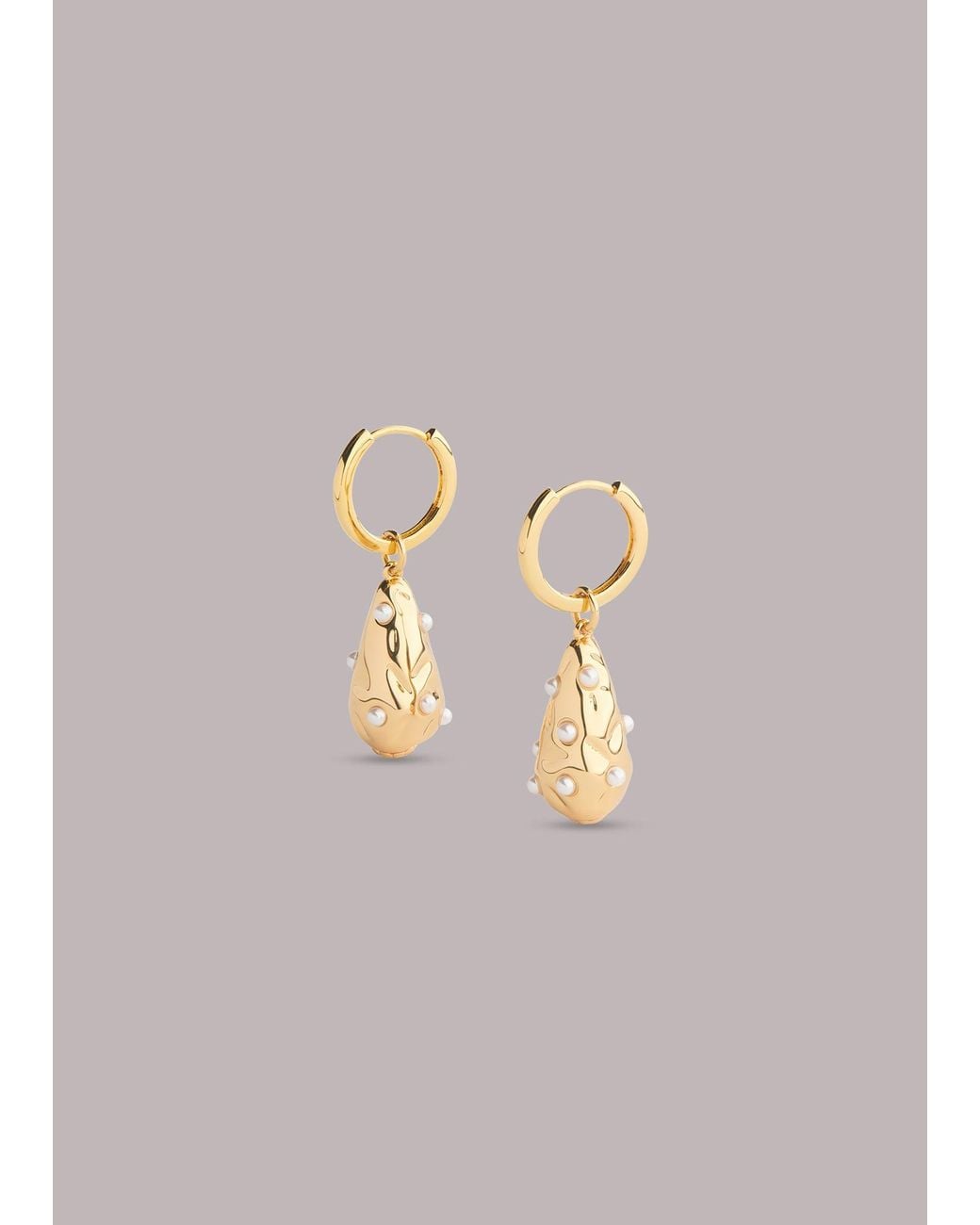 Whistles Multicolor Pearl Teardrop Huggie