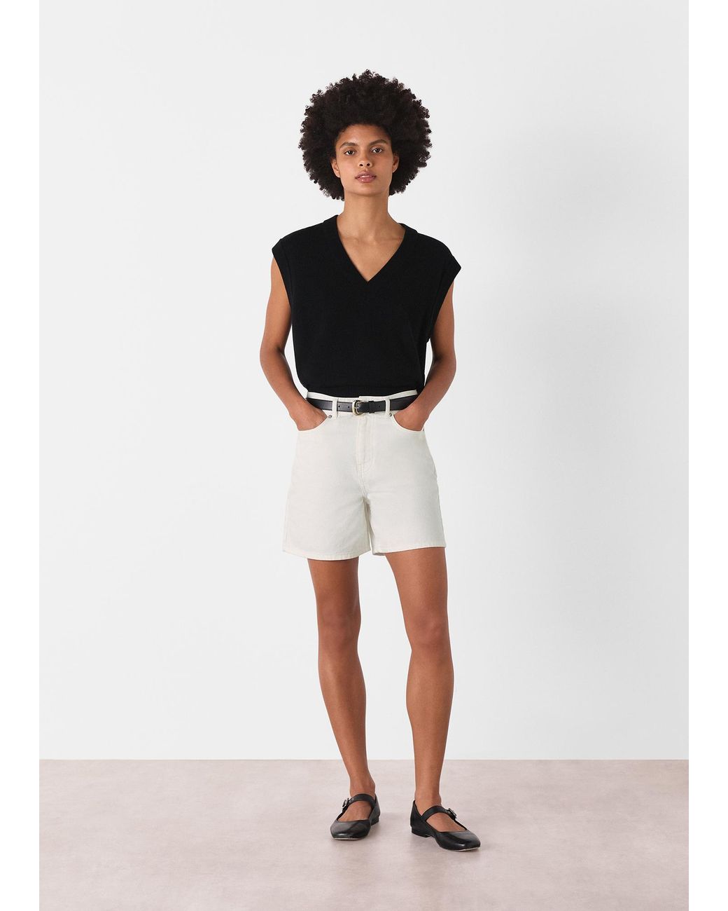 Whistles White Authentic Denim Short