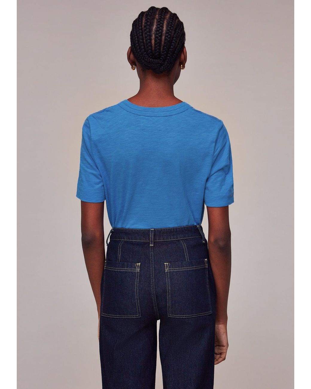 Whistles Blue Rosa Double Trim T Shirt