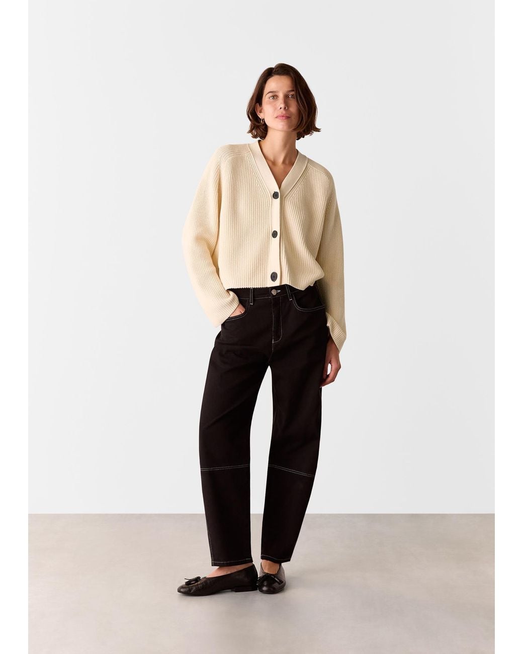 Whistles Natural Nala Cotton Cardigan