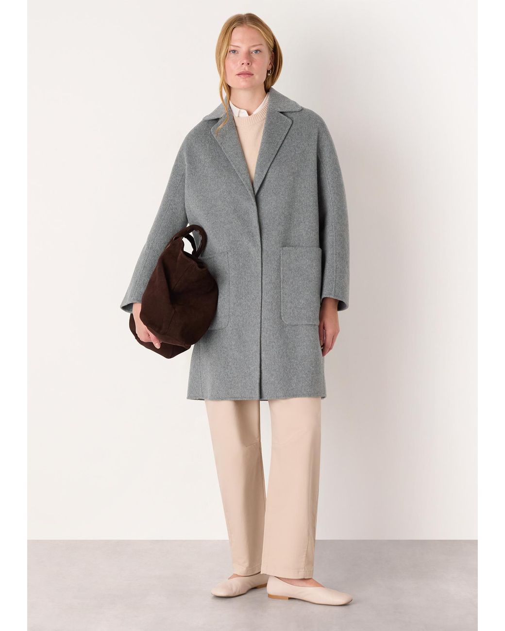 Whistles Natural Cassie Double Face Pocket Coat
