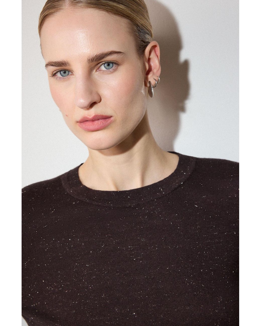 Whistles Purple Annie Sparkle Crew Neck