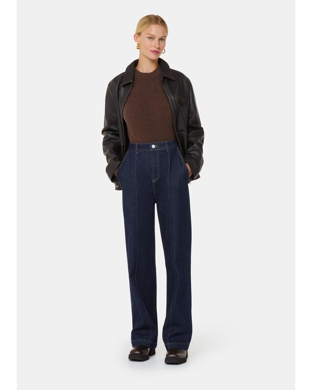 Whistles Blue Seam Detail Jean