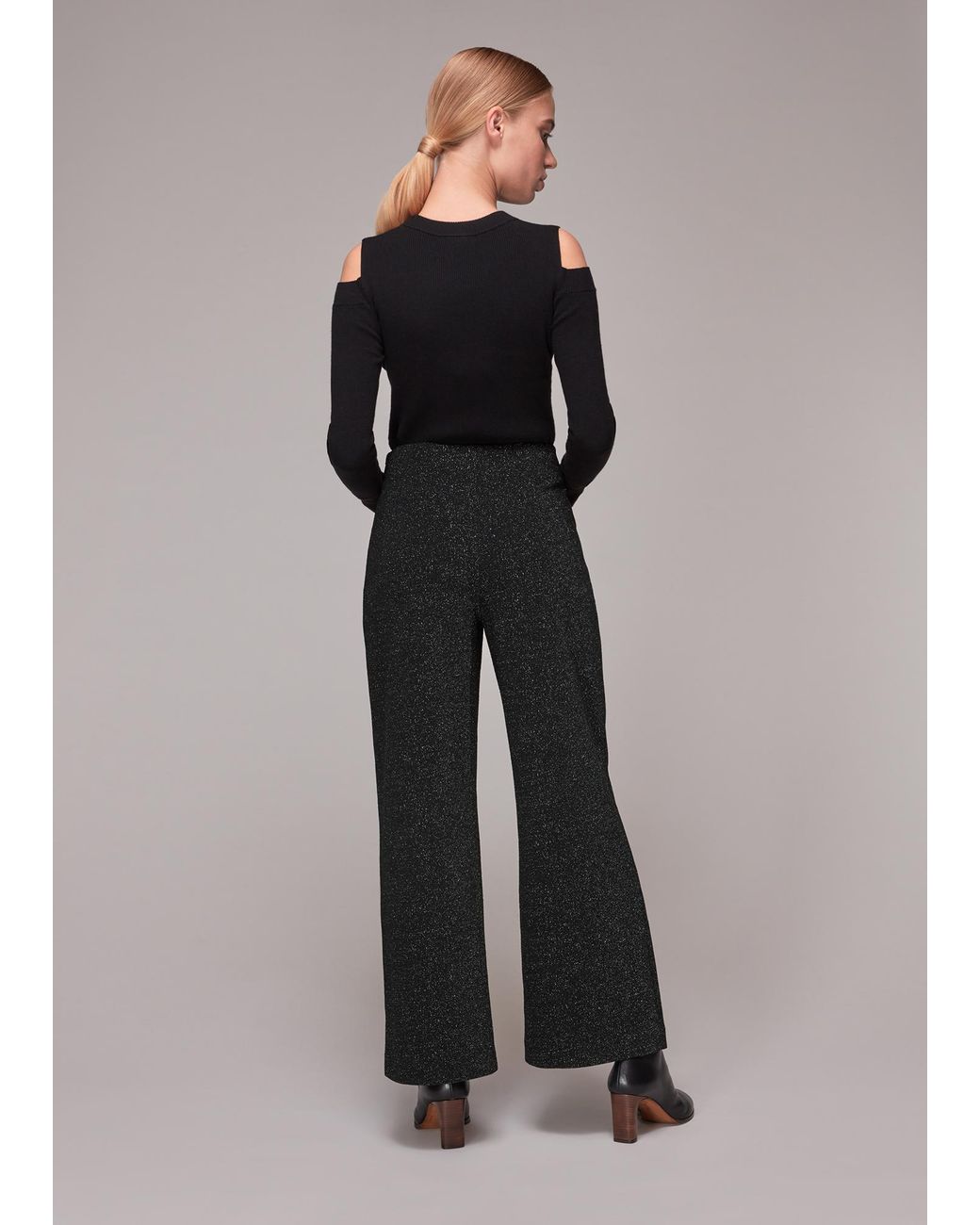Whistles Black Ava Sparkle Ponte Trouser
