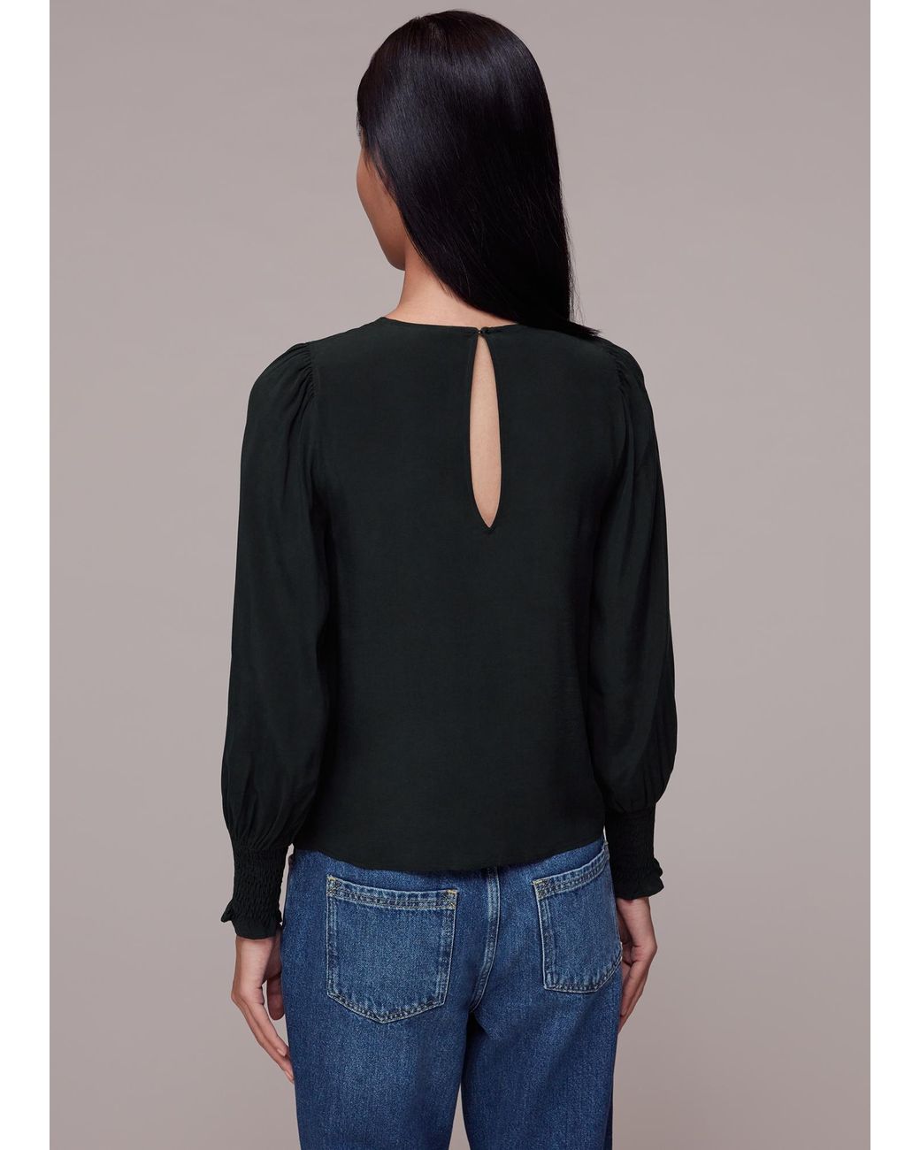 Whistles Black Tessa Blouse