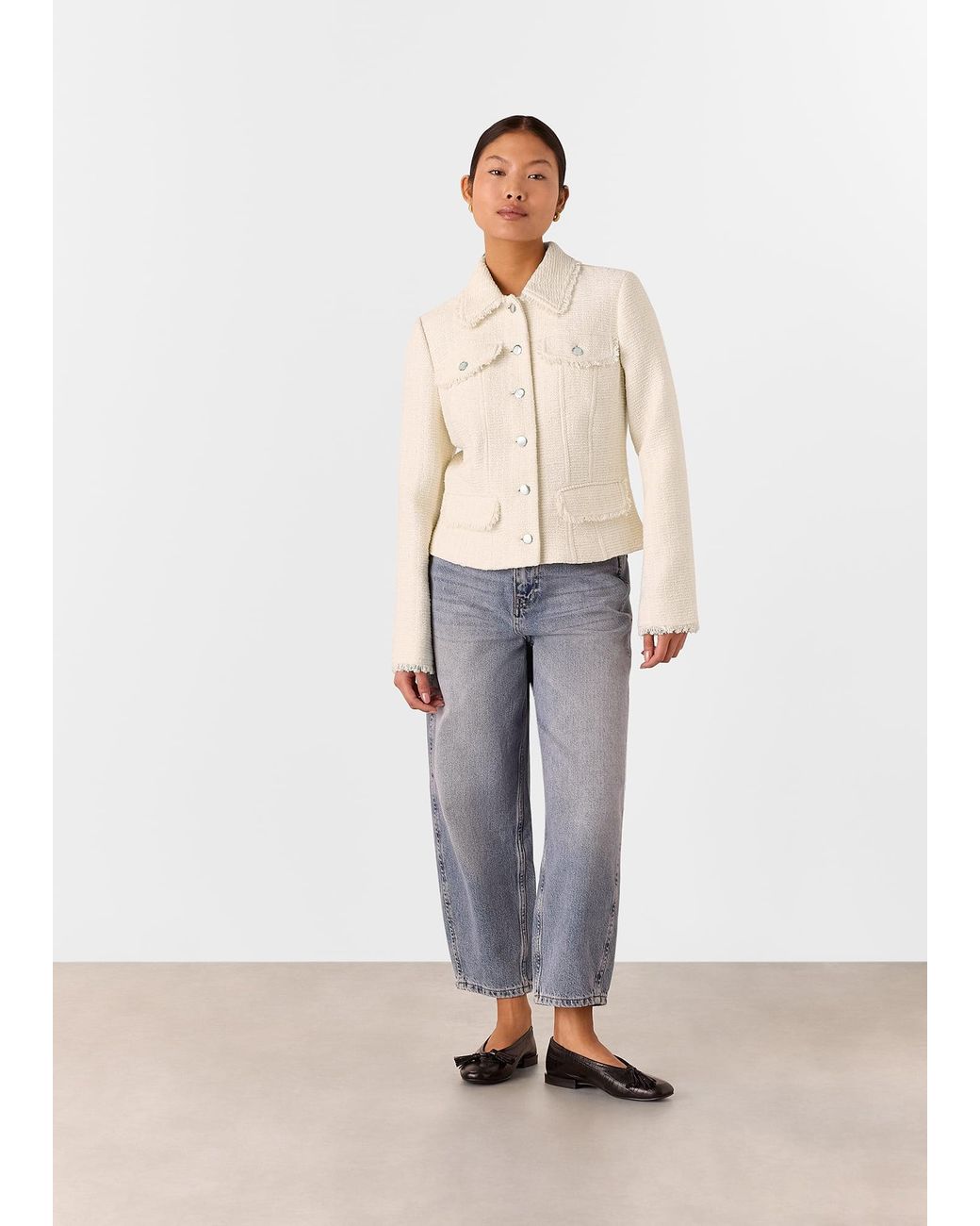 Whistles Natural Petite Lucie Boucle Jacket