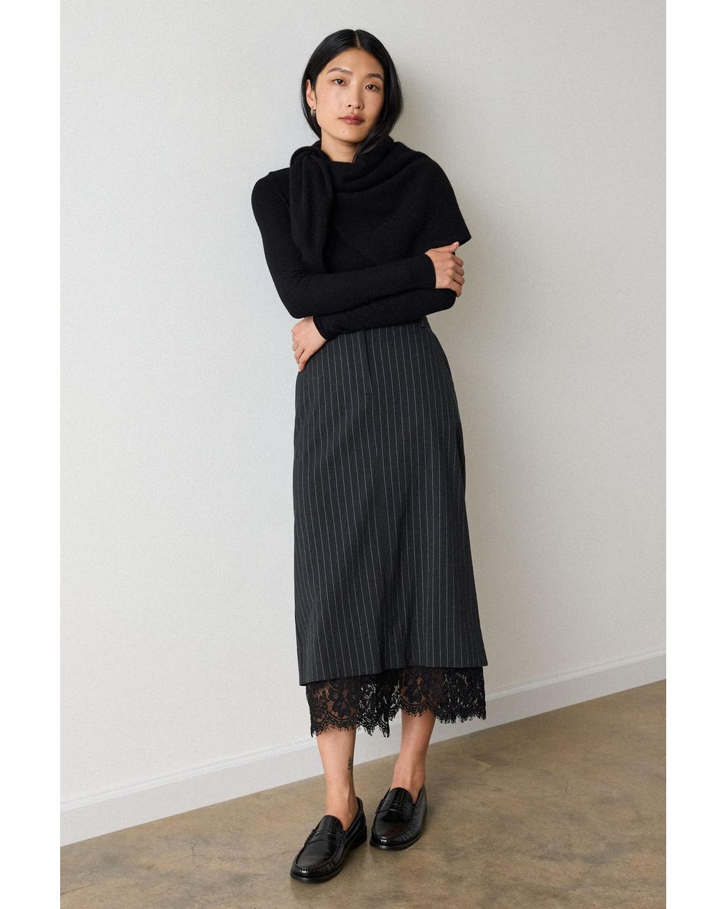 Whistles Blue Essential Ribbed Crew