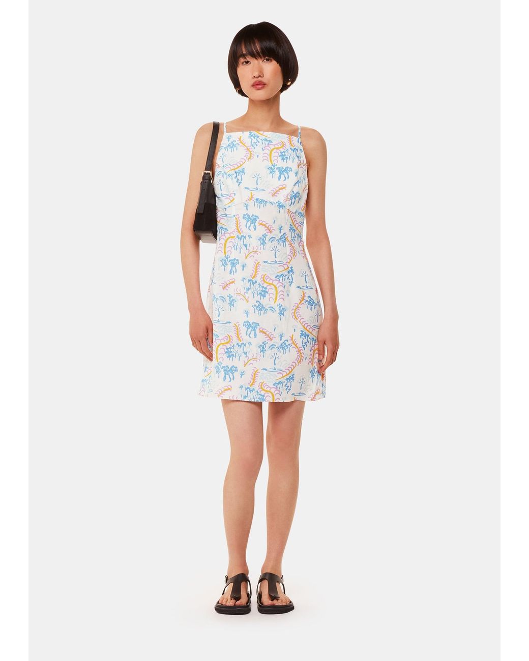 Whistles White Rainforest Linen Blend Dress
