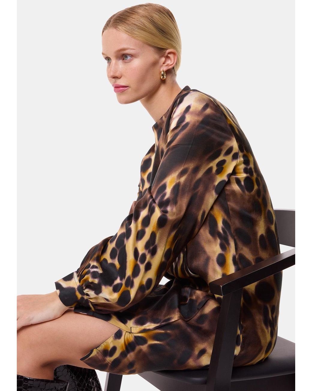 Whistles Brown Misty Leopard Cleo Dress