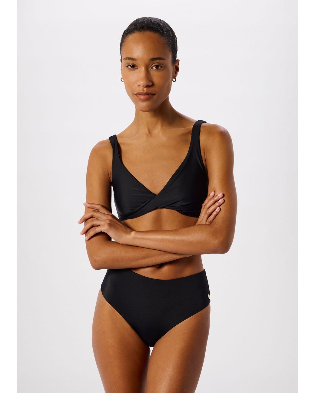 Whistles Black High Rise Bikini Bottom