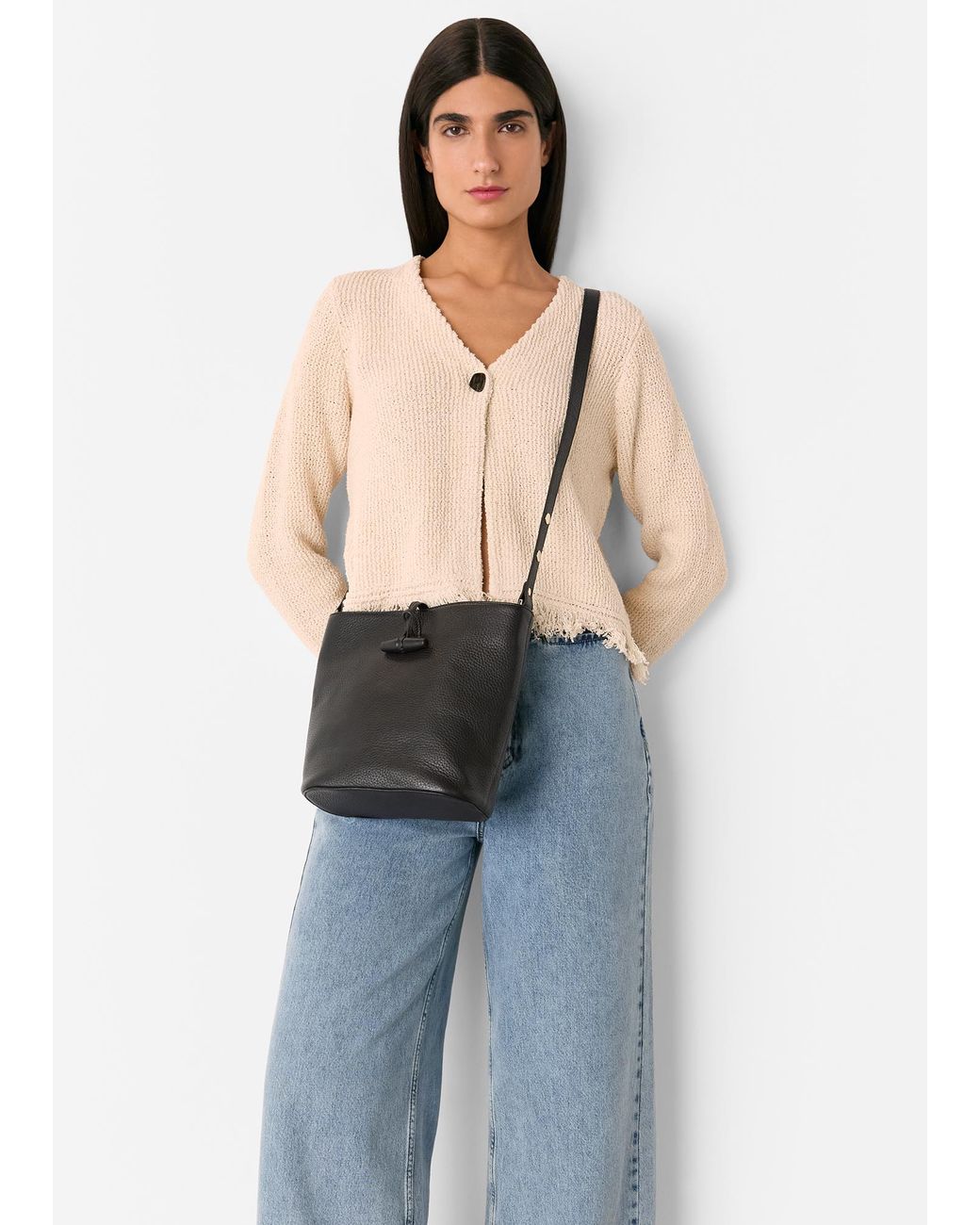 Whistles White Cleo Toggle Bucket Bag