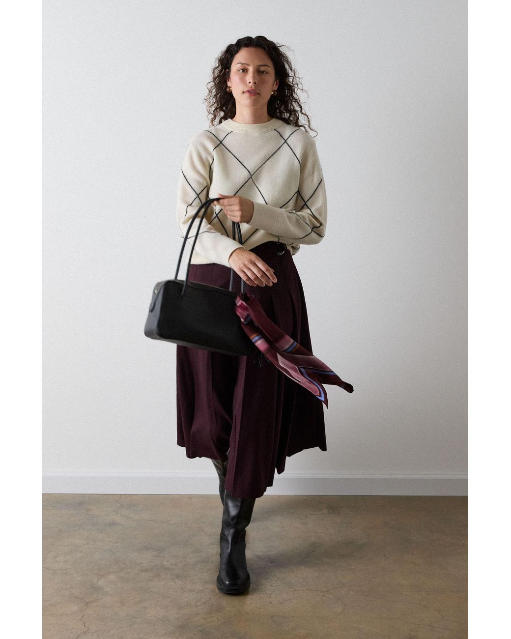 Whistles Multicolor Petite Wool Blend Pleated Kilt Skirt