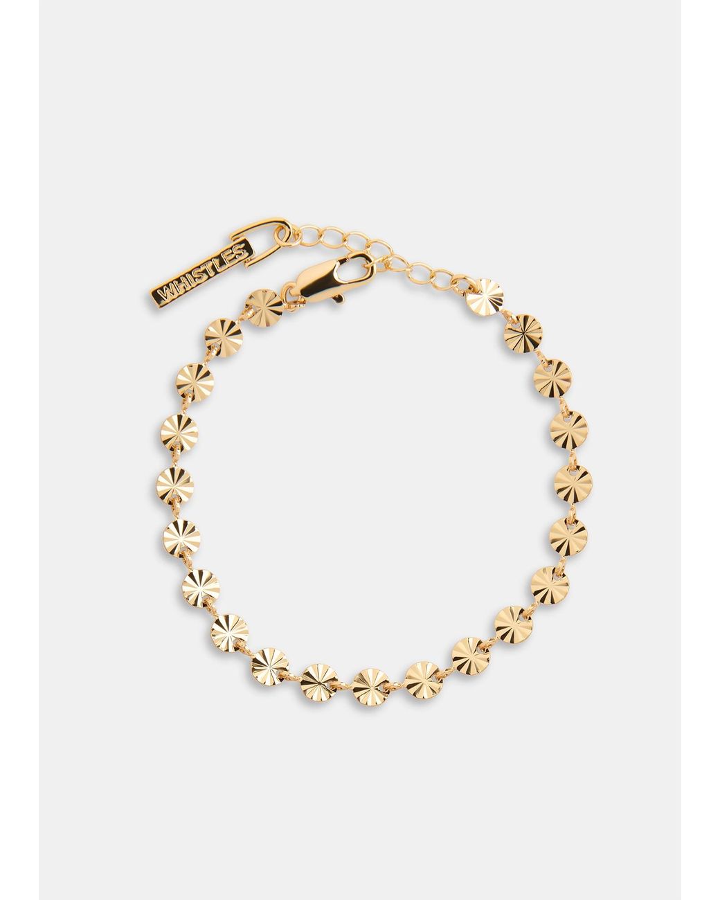 Whistles Metallic Textured Circle Chain Bracelet