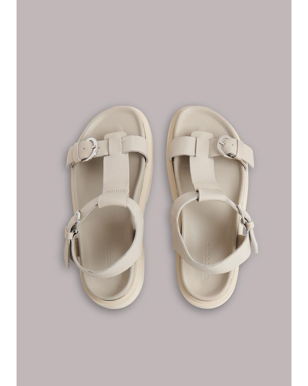Whistles Natural Porto Double Buckle Sandal