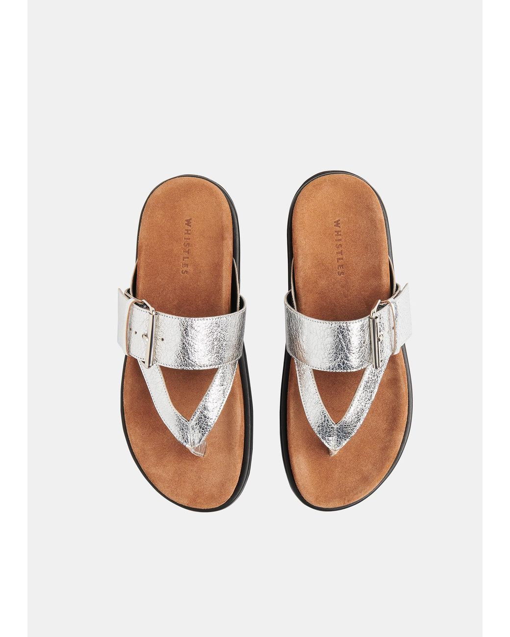 Whistles White Sutton Toe Post Buckle Sandal