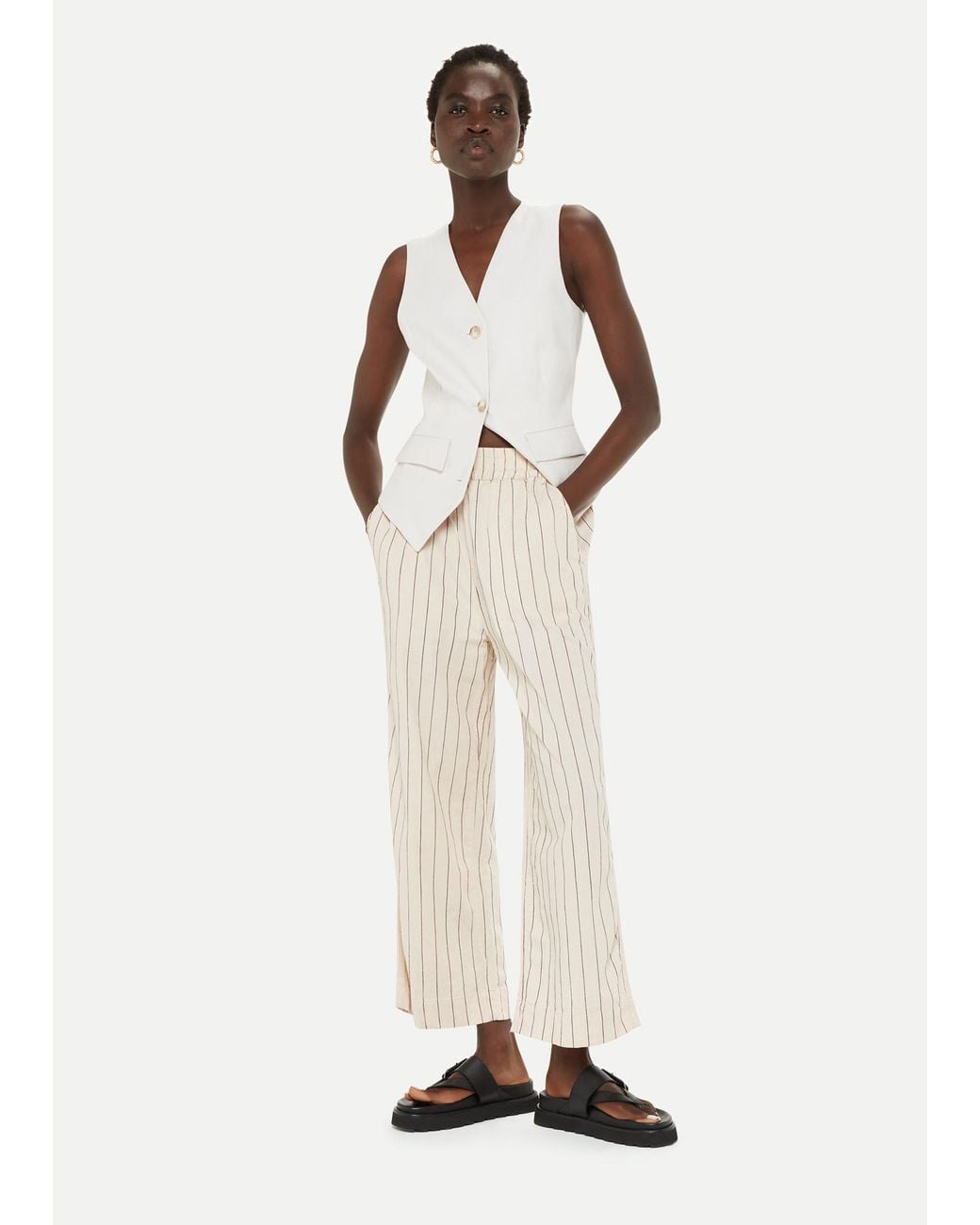 Whistles Natural Natasha Stripe Trouser