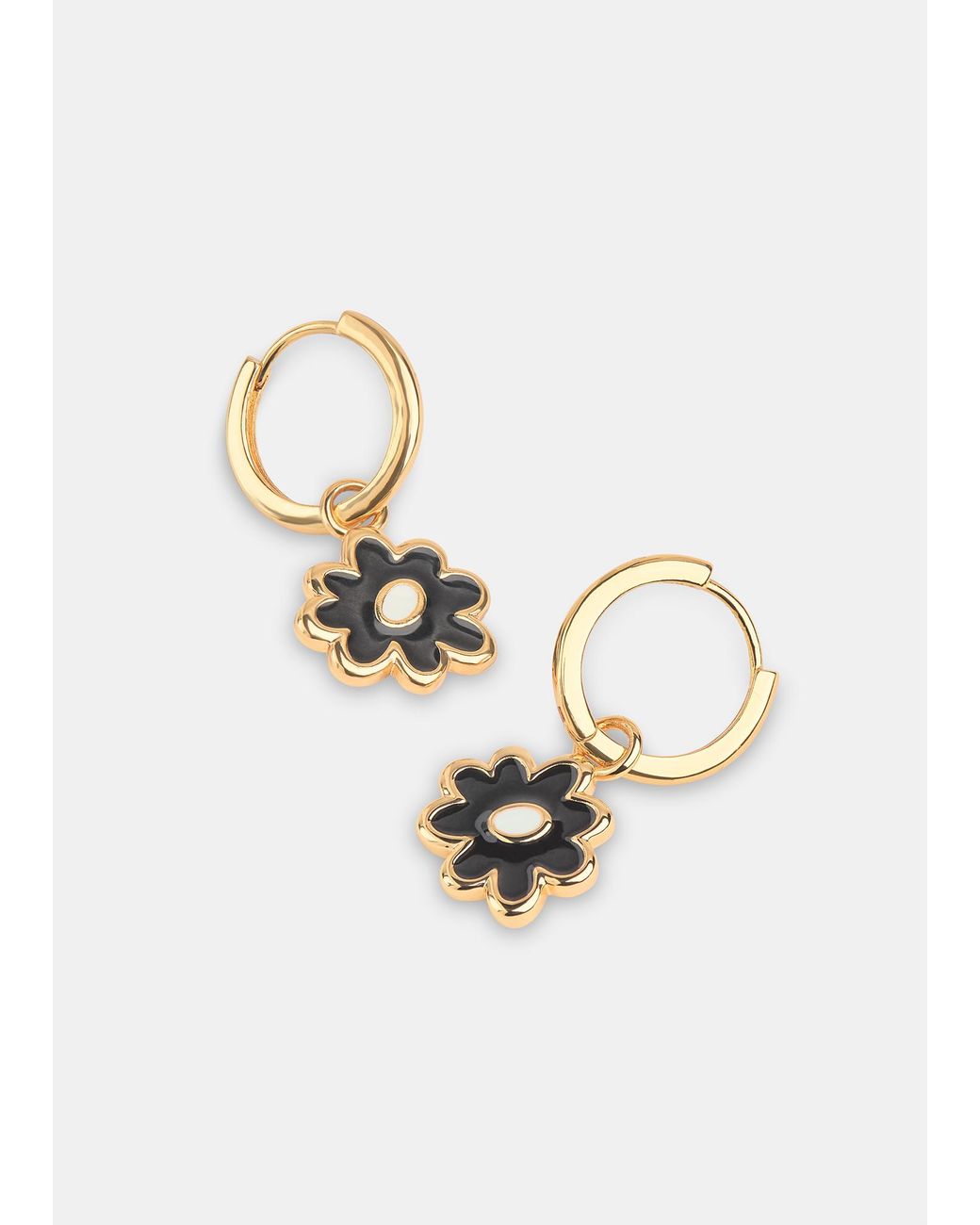 Whistles Metallic Enamel Flower Huggie Hoop
