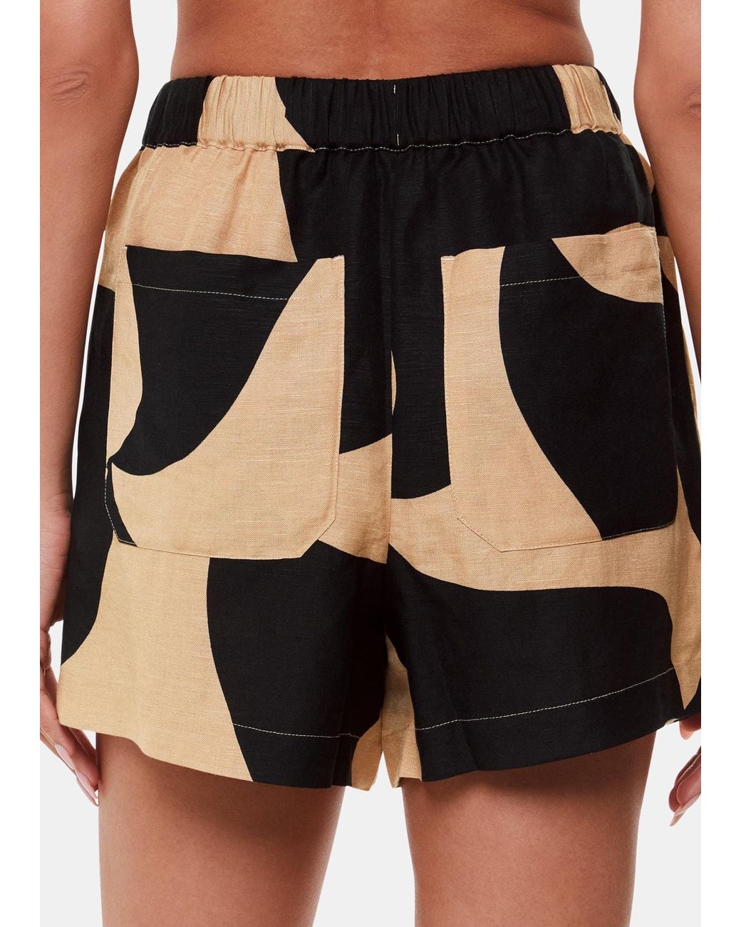 Whistles Multicolor Swirl Linen Blend Short